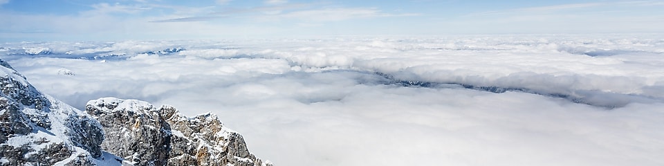 Blick auf den Gipfel der Zugspitze 
